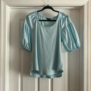 Biltmore Baby Blue Blouse- size XL